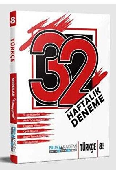 Pruva Akademi 8. Sınıf Türkçe 32 Haftalık Deneme