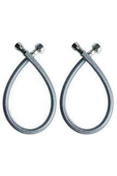 STOREMAX Bystoreby Pieces 3/8 Female Steel Toilet Connector Flex Hose Spiral 50 cm Newdesing 646268