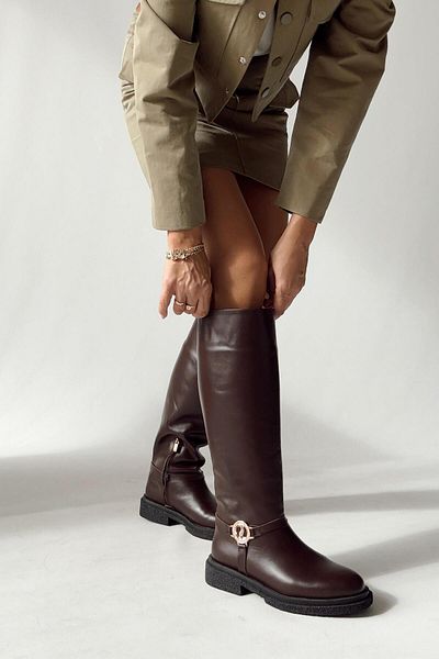 nope21shoess Μπότες Libre Brown από γνήσιο δέρμα