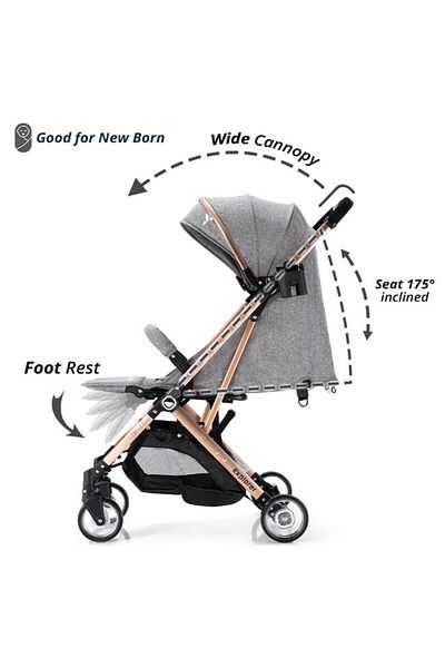 TEKNUM Explorer Travel Stroller-Melange Grey