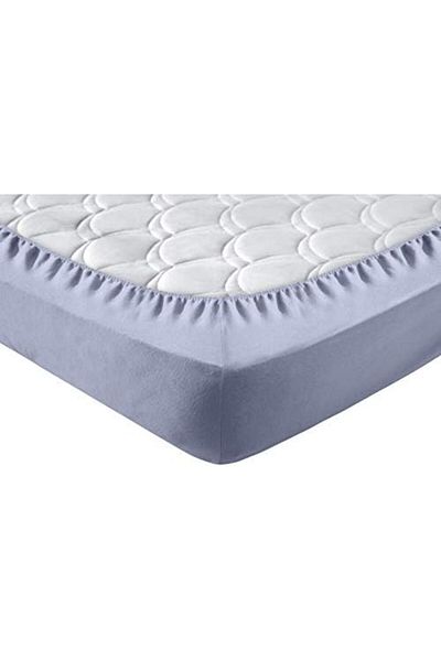 STOREMAX Knitted Combed Cotton Fitted Sheet - King Double, Light Gray, Cotton-Elastane 230G/M2 64