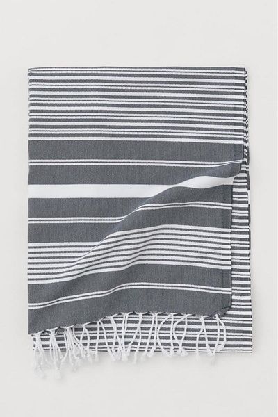 STOREMAX Mu-Artshop Peshtemal 100% Cotton Bath Towel Black Tnca 871301