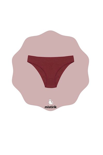 MİSTİRİK Chiloți cu nervuri din țesătură moale model Taranto Culoare Bordeaux