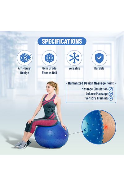 Endless 55cm Anti-Burst Yoga Ball | Thick PVC Exercise Ball for Fitness, Pilates, Stability & Home Workouts