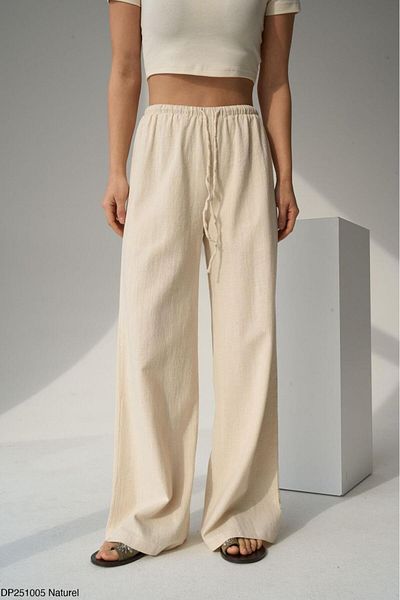 CADDELAMODA Women's Lined Loose Linen Trousers