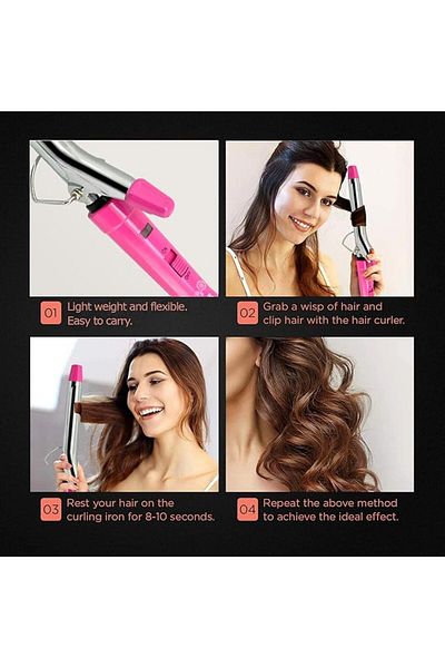 sonashi Hair Curler SHC-3002, PTC Heater, 200°C max temp, Advanced Temp Control, 25W, Pink.
