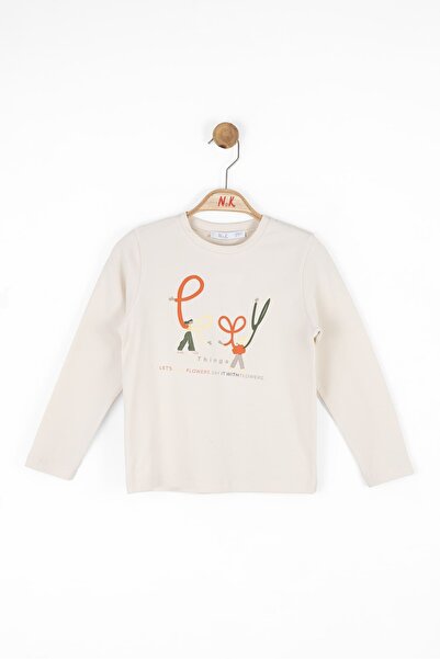 nk kids Krem majica dugih rukava za devojčice - 37519
