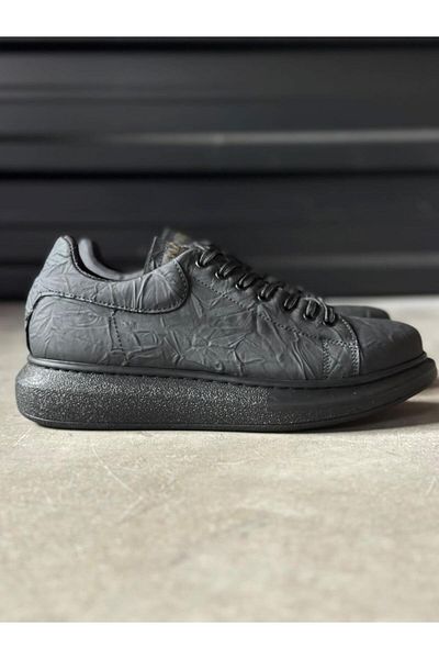 K&A High Sole Casual Shoes Black Black Sole (Patterned)