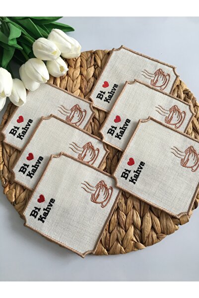 Etuval Linen 6 Adet Sunumluk Peçete,Kokteyl Peçete,Kahve Yanı Sunumluk,Bardak...