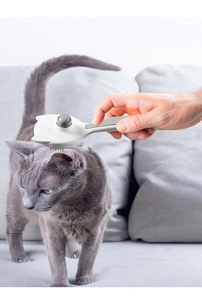 GenelTedarik Cat Dog Scanner Brush with Pink Latch