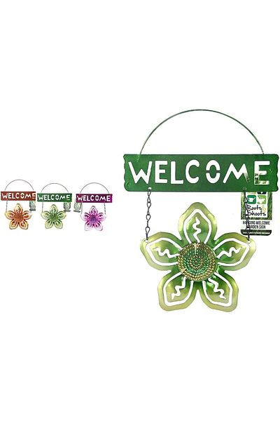 STOREMAX Svticaret Balcony and Garden Welcome Sign Green Flower Mhm 1053513