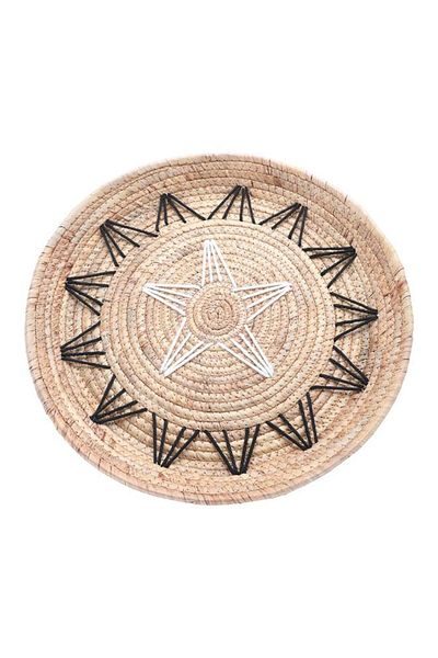 ALSAIF Sword Wicker Bowl 42X5 Cm Beige