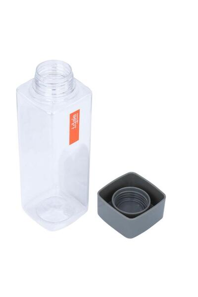 ALSAIF Plastic Bottle With A Grey Square Lid Transparent