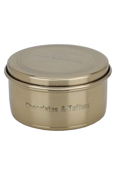 ALSAIF Steel Box 11 Cm Round With Lid Gold