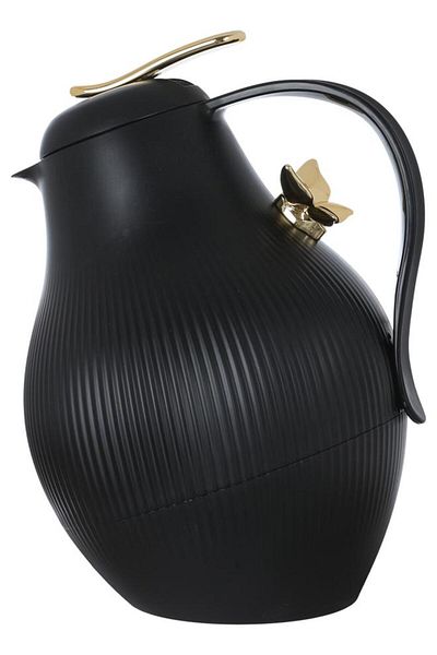 ALSAIF Dora Plastic Thermos Golden Butterfly 1.5 Liters Black