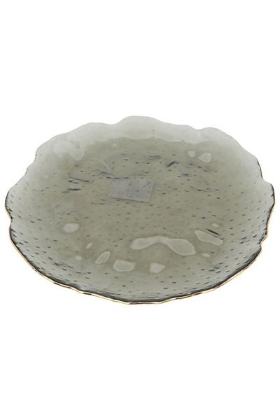 ALSAIF طبق زجاجي 2 × 25.5 سم رمادي فاتح