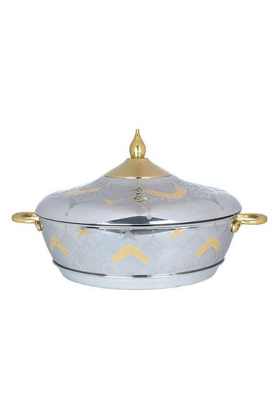 ALSAIF Steel Food Container 9 Liter Silver Gold