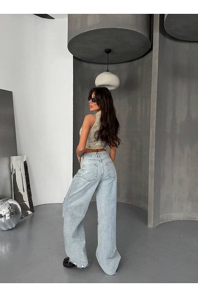 DENİKK Trend Special Design Άνετο παντελόνι Kalip Palazzo με φαρδύ πόδι