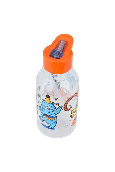 ALSAIF Plastic Children'S Circus Flask 460 Ml Orange Transparent Lid