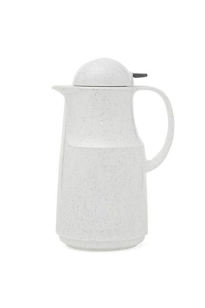 ALSAIF German Plastic Rhinestone Thermos 1 Liter Ribbed White