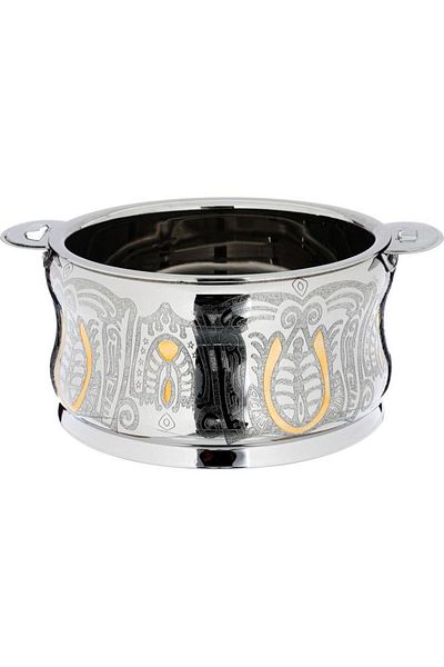 ALSAIF Steel Zomorroda Food Container 7500 Ml Gold Silver Pattern