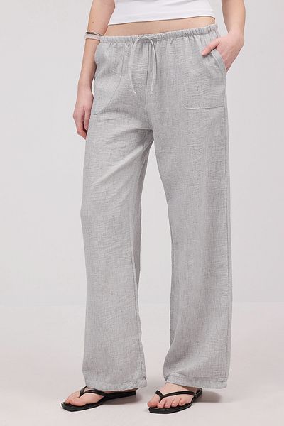 Addax Wide Leg Pants with Drawstring Pockets on the Waist Pn16608