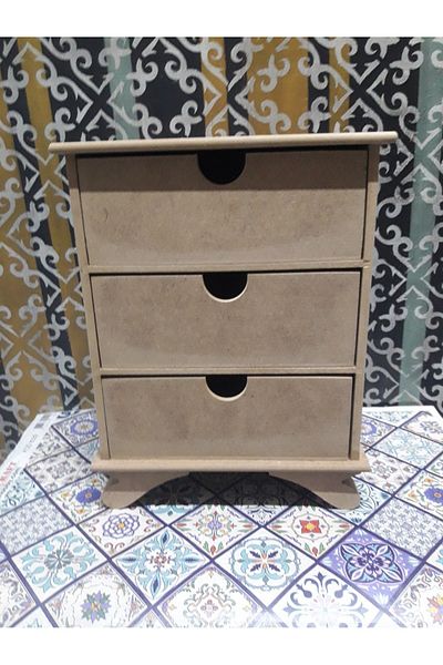Altınyapı Hobi Market 3 Drawers Foot Multi-Purpose Makeup Box