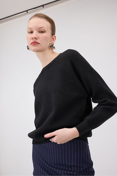 Addax Crew Neck Basic Knitwear Sweater K3437-B10