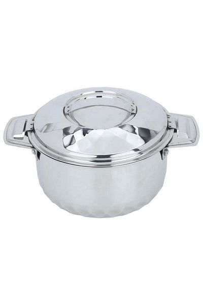 ALSAIF Steel Container 1000 Ml Ribbed Silver