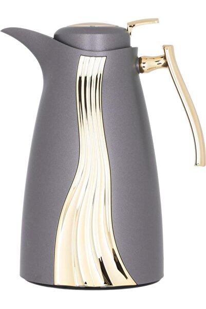 ALSAIF Karma Plastic Thermos Set 1 Liter Cappuccino Gold