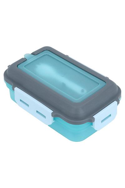 ALSAIF Plastic Lunch Box 1.2 Liters Rectangular With Lid Blue