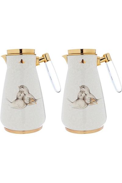 ALSAIF Wiam Steel Thermos Set 0.75/1L 2 Pieces Pearl
