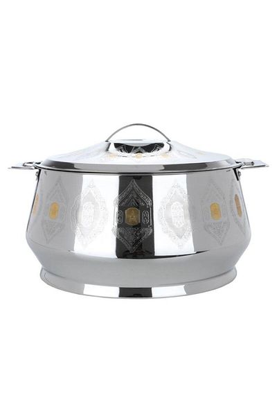 ALSAIF Lava Steel Container 7500 Ml Gold Silver Pattern