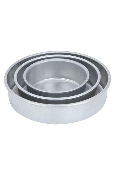 ALSAIF Aluminum Cake Molds Set 3 Pieces Silver