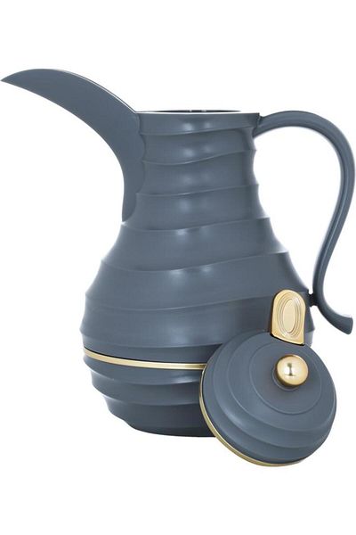 ALSAIF Blanca Plastic Thermos Set 1+0.75 L Gilded 2 Pieces Dark Gray