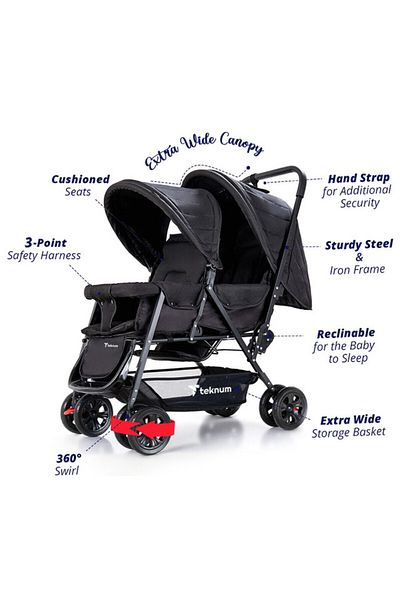 TEKNUM Teknum Double Stroller Combo-Black