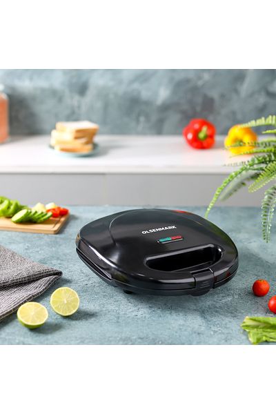 Olsenmark 2 Slice Grill Maker Omgm7013, 750w Sandwich Maker Non-stick Plates, 2 Year Warranty