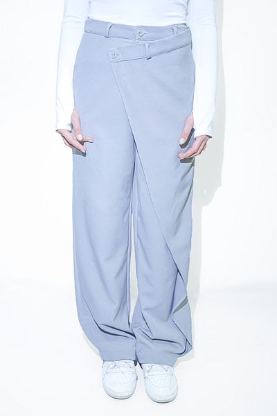 ipek atlas X Nurbeli Asymmetrical Urban Design Palazzo Trousers