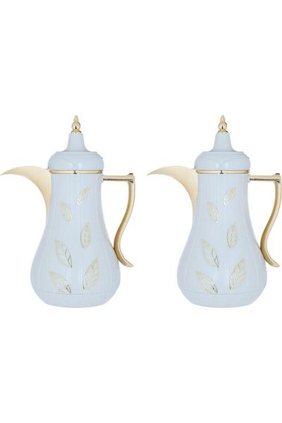 ALSAIF Plastic (Salma) Thermos Set 1 Liter 2 Pieces Light Grey