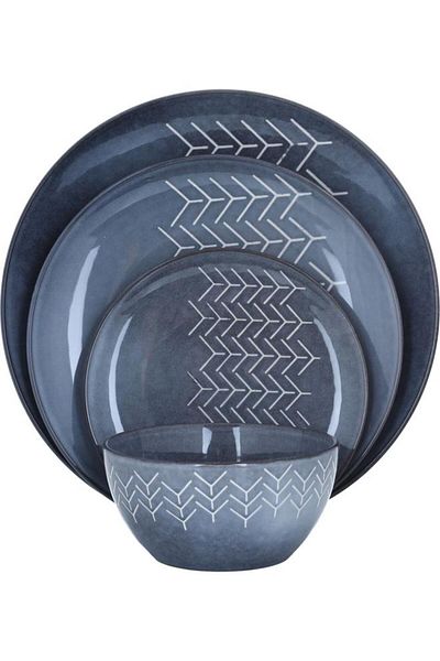 ALSAIF Porcelain Dining Set 24 Pieces Gray