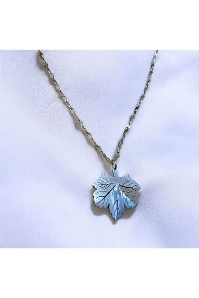 stainless steell PINE LEAF NECKLACE