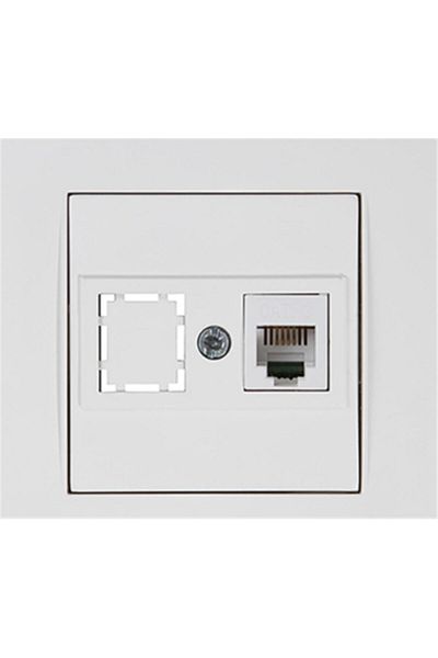 Mutlusan Rita White Bilistered Telephone Socket - 1Xrj12 (2220 125 0101B)