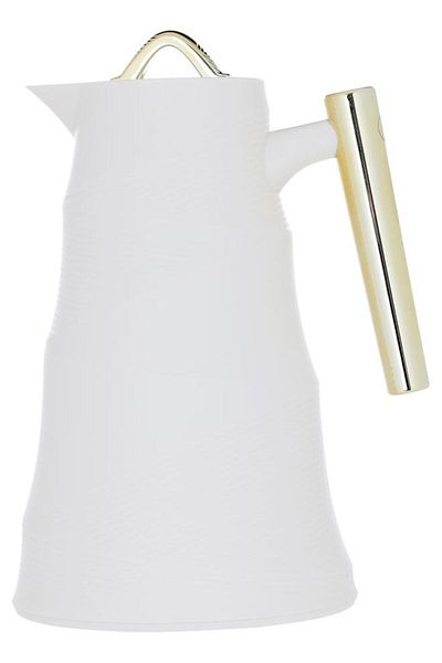 ALSAIF Bamboo Glass Thermos 1 Liter Plastic Body White