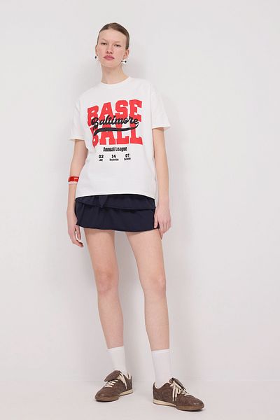 Addax Baseball Print Crew Neck T-Shirt - P10371