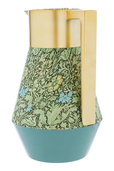 ALSAIF Lydia Pro Plastic Thermos 1 Liter Wooded Golden Dark Green Handle
