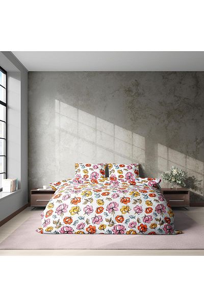 Menderes Home Σετ Παπλωματοθήκη Ranforce R Μονό Βαμβακερό - Flower Garden