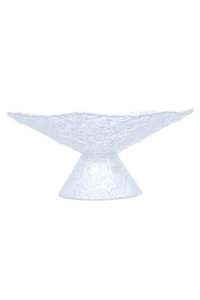 ALSAIF Glass Dessert Serving Stand With Base 30 X 30 X 12 Cm Transparent