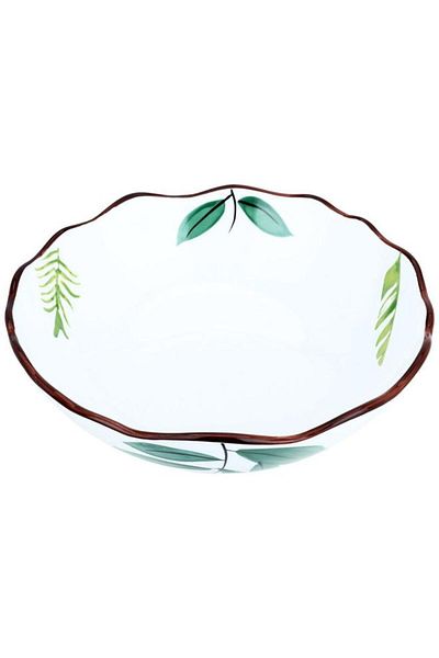 ALSAIF Porcelain Bowl 8.75 Inches Deep Wavy White