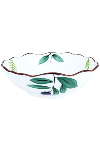 ALSAIF Porcelain Bowl 8.75 Inches Deep Wavy White