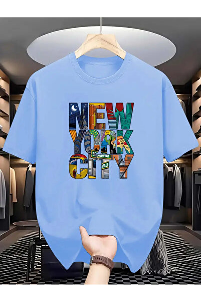 npLStore تي شيرت كبير الحجم مطبوع عليه مدينة نيويورك للجنسين